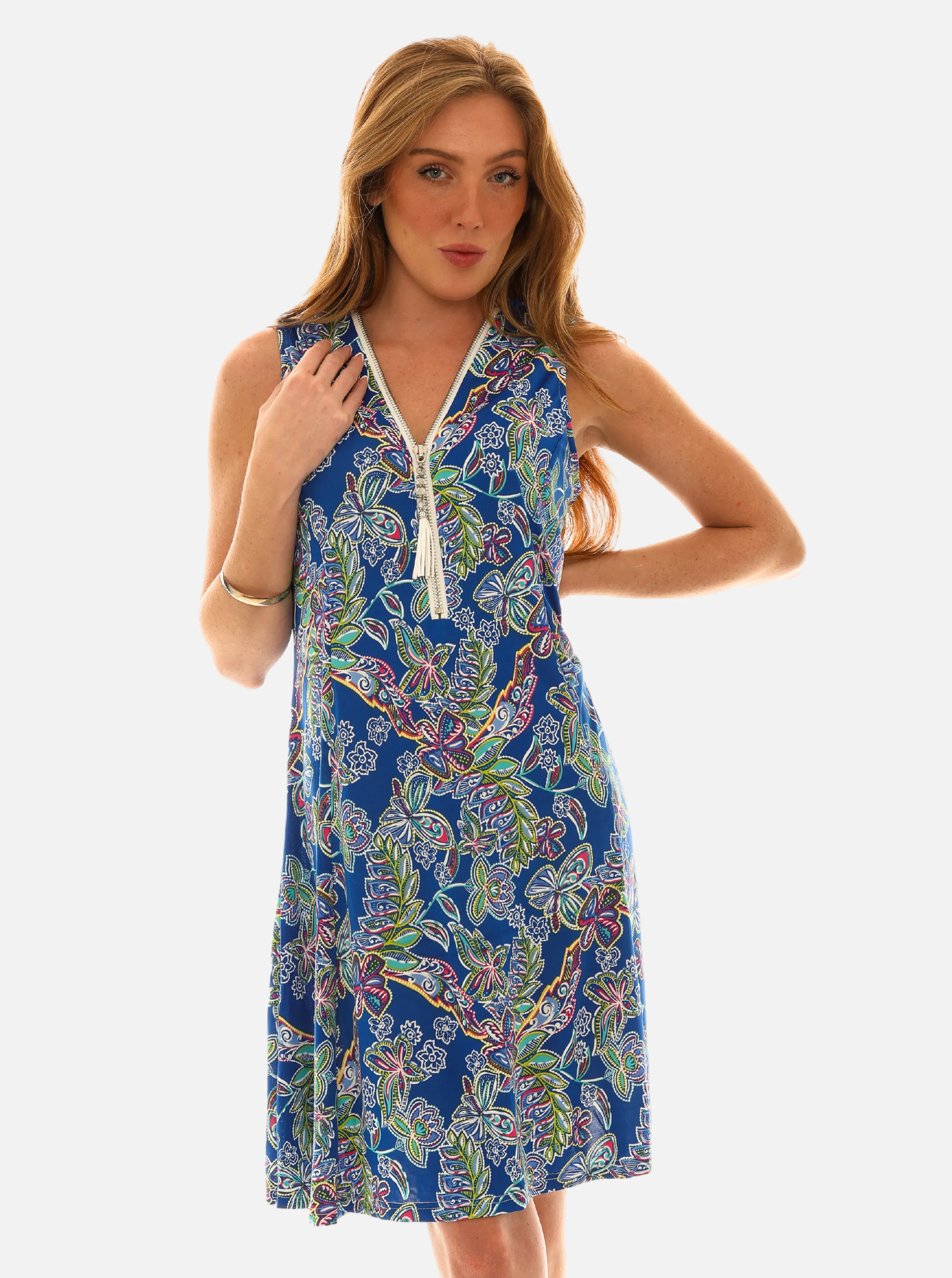 Printed Sleeveless Floral Dress with Embellished V-Neck sold by Charming Charlie product image thumbnail 5