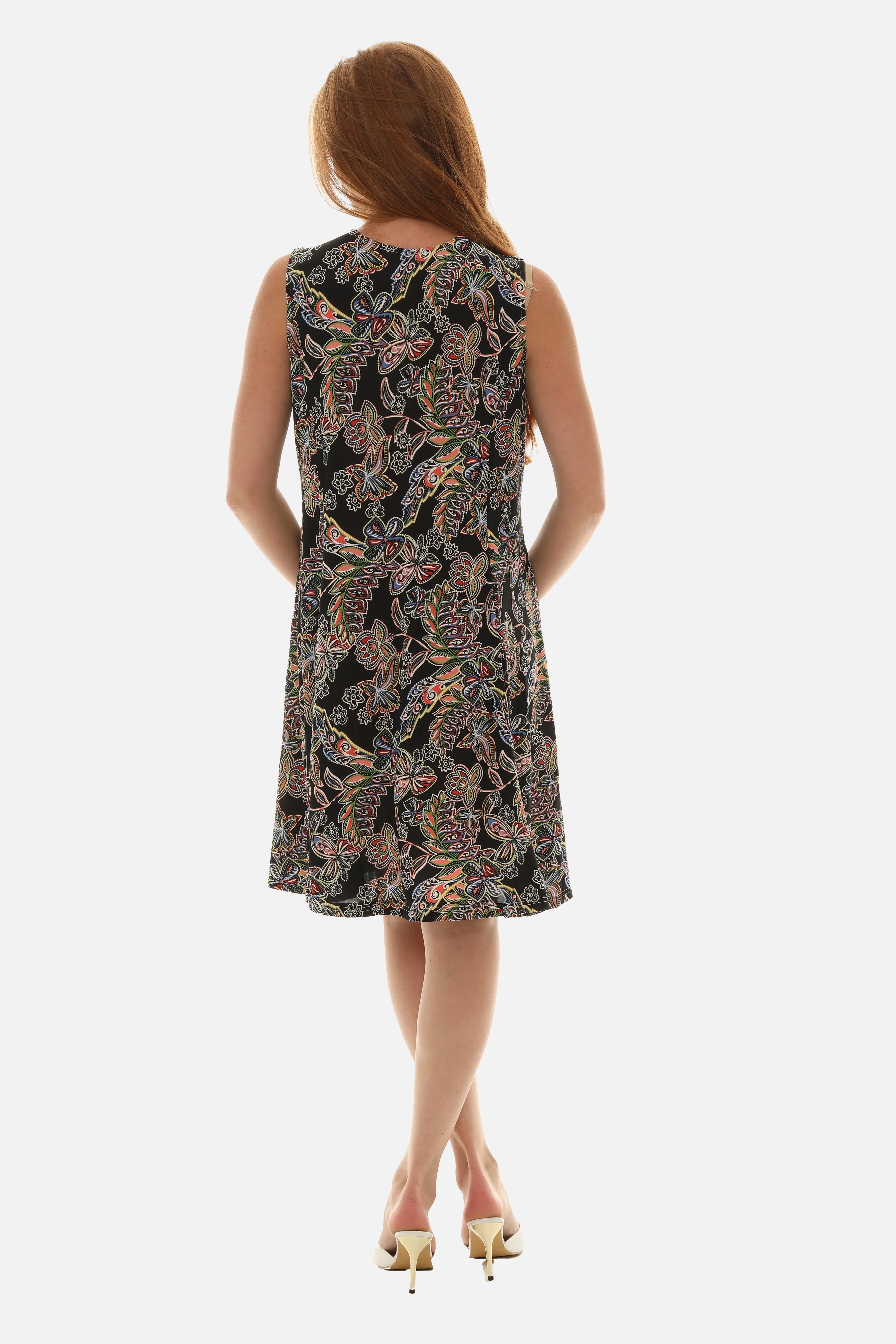 Printed Sleeveless Floral Dress with Embellished V-Neck sold by Charming Charlie product image thumbnail 2