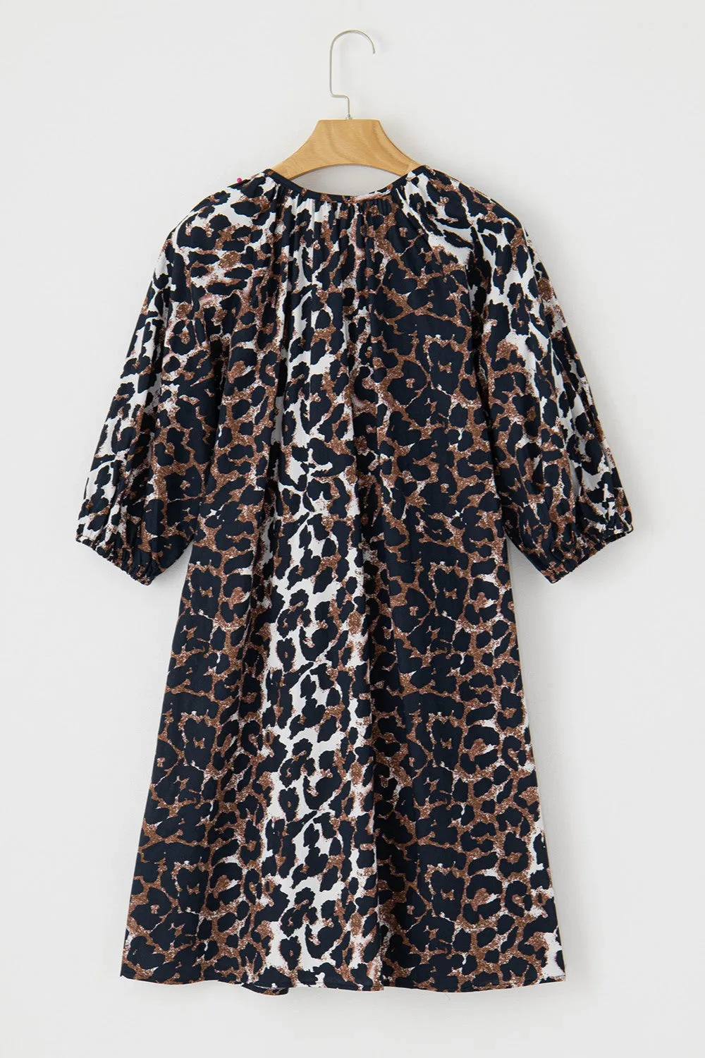 Leopard Button Up Half Sleeve Mini Dress sold by Charming Charlie product image thumbnail 3