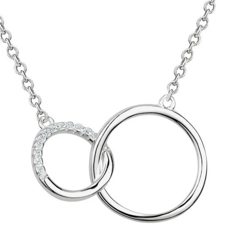 GL Creations- Sterling Silver 18" Double Polished CZ Open Circle Necklace sold by Charming Charlie