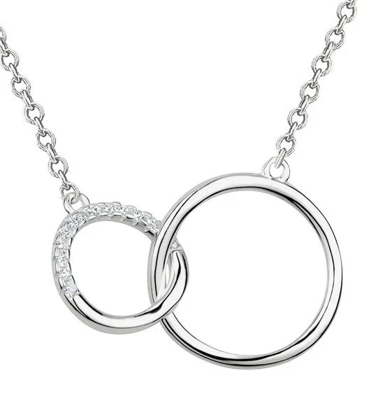 GL Creations- Sterling Silver 18" Double Polished CZ Open Circle Necklace sold by Charming Charlie