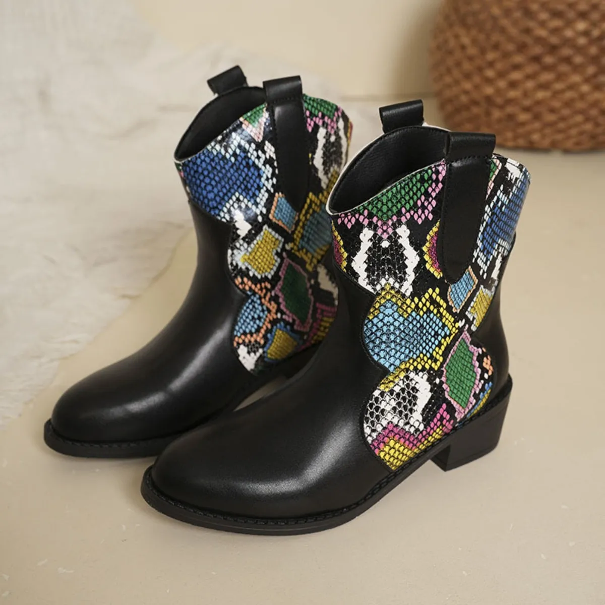 PU Leather Color Block Boots sold by Charming Charlie product image thumbnail 5