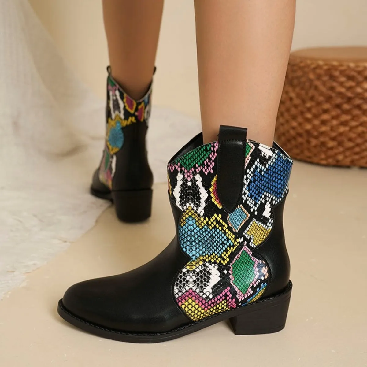 PU Leather Color Block Boots sold by Charming Charlie product image thumbnail 2