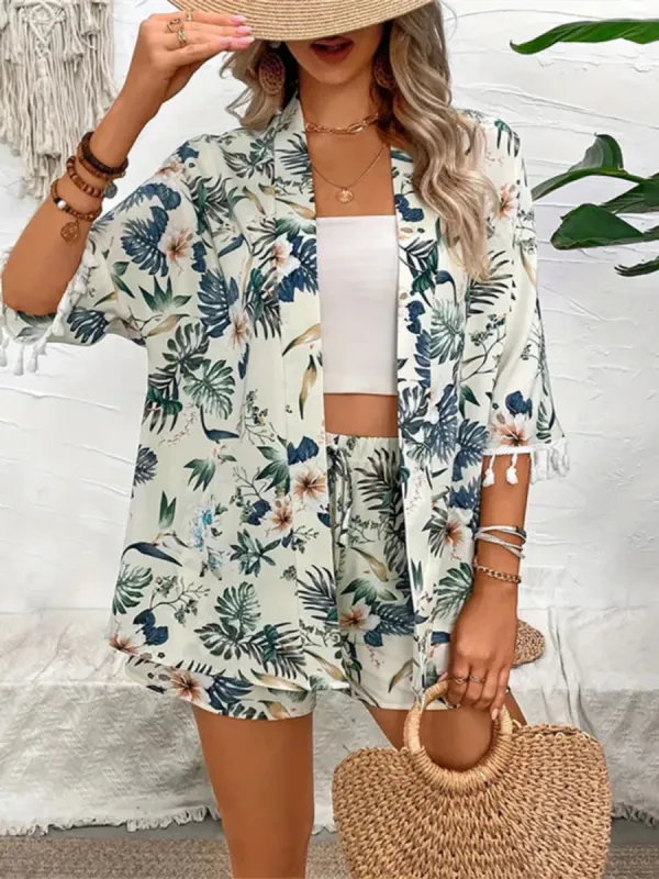 Printed Half Sleeve Top and Shorts Set sold by Charming Charlie