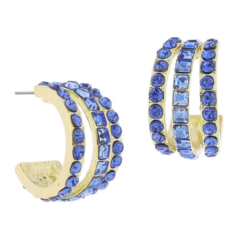 Light Sapphire Crystal Hoop Cluster Earrings, .85" Top to Bottom sold by Charming Charlie