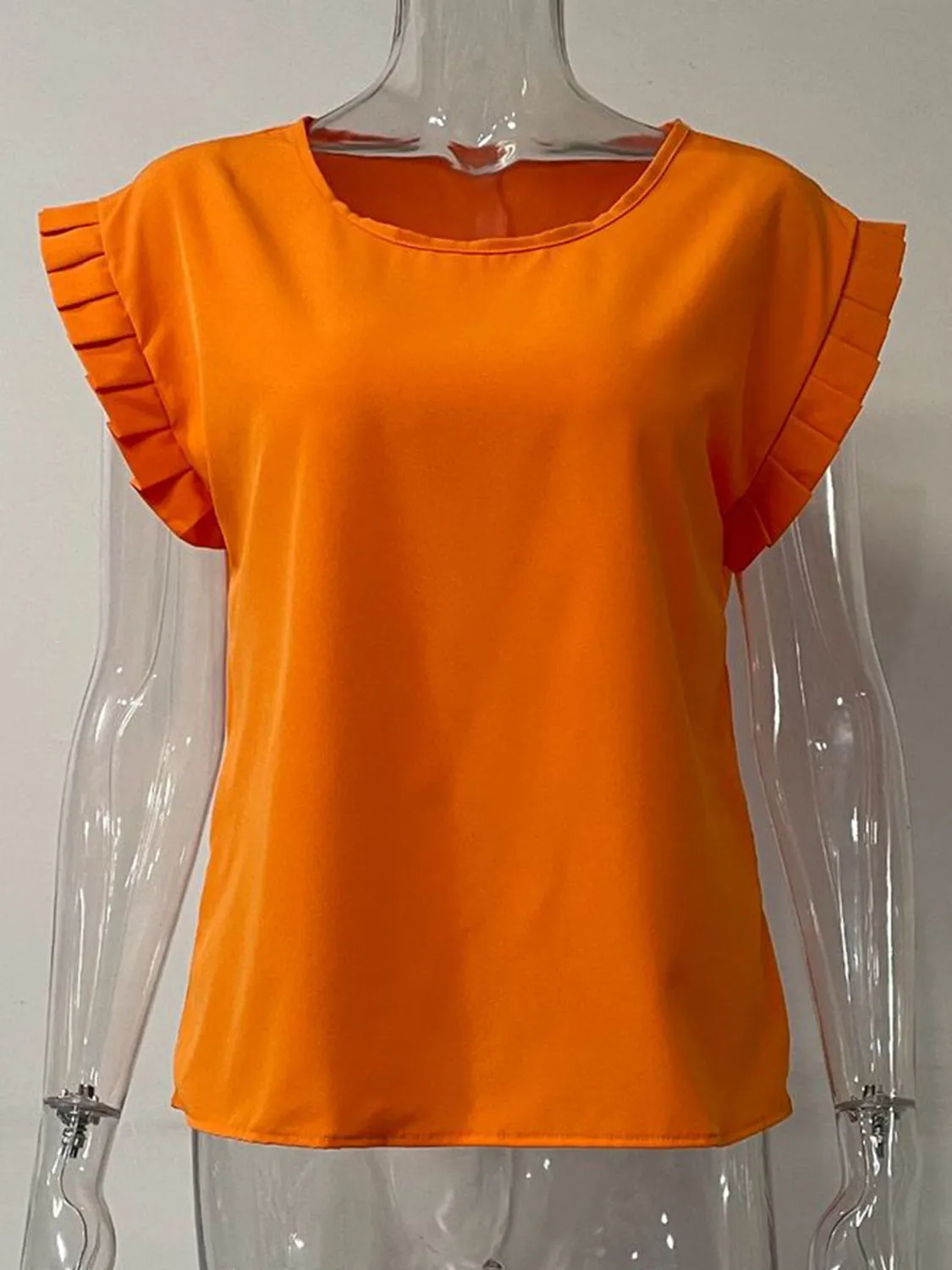 Ruffled Round Neck Cap Sleeve Blouse sold by Charming Charlie product image thumbnail 2