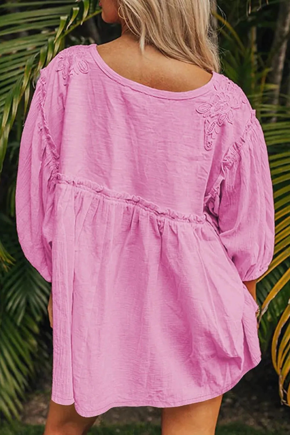 Dropped Shoulder Round Neck Blouse sold by Charming Charlie product image thumbnail 3