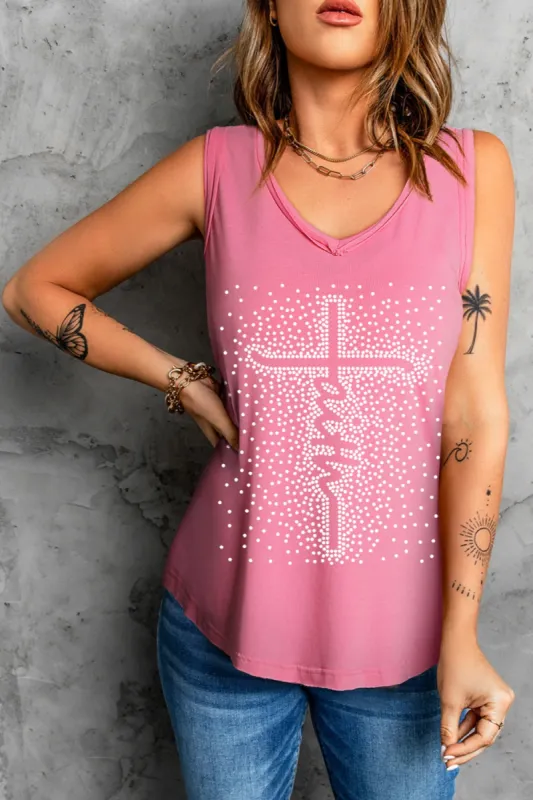 FAITH Wide Strap Tank sold by Charming Charlie