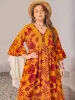 Plus Size Lace Detail Printed V-Neck Maxi Dress sold by Charming Charlie