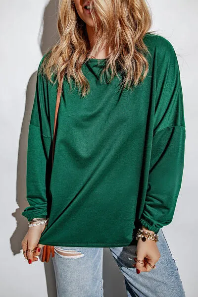 Round Neck Long Sleeve T-Shirt sold by Charming Charlie