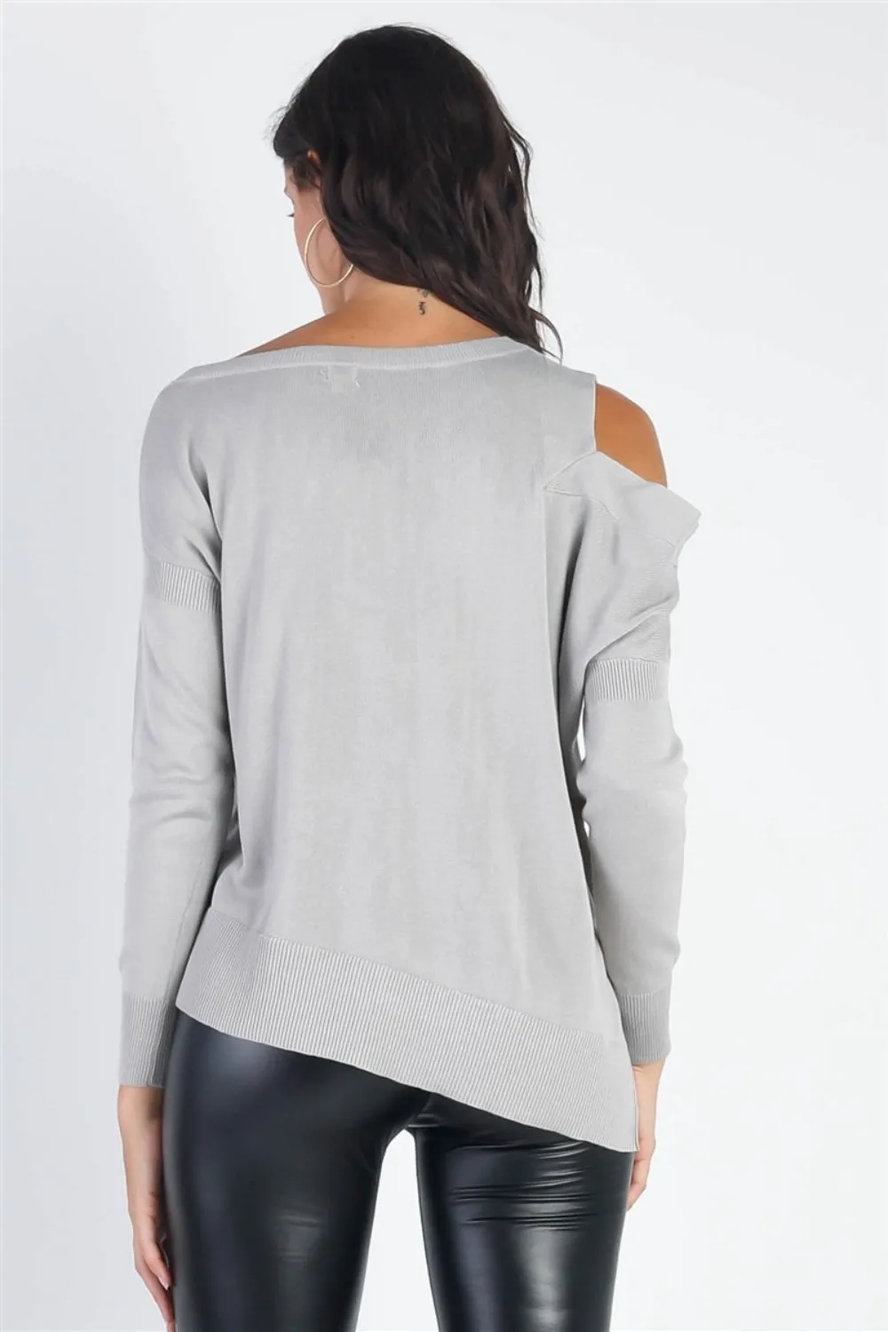 UNIQ Cold Shoulder Long Sleeve Knit Top sold by Charming Charlie product image thumbnail 5
