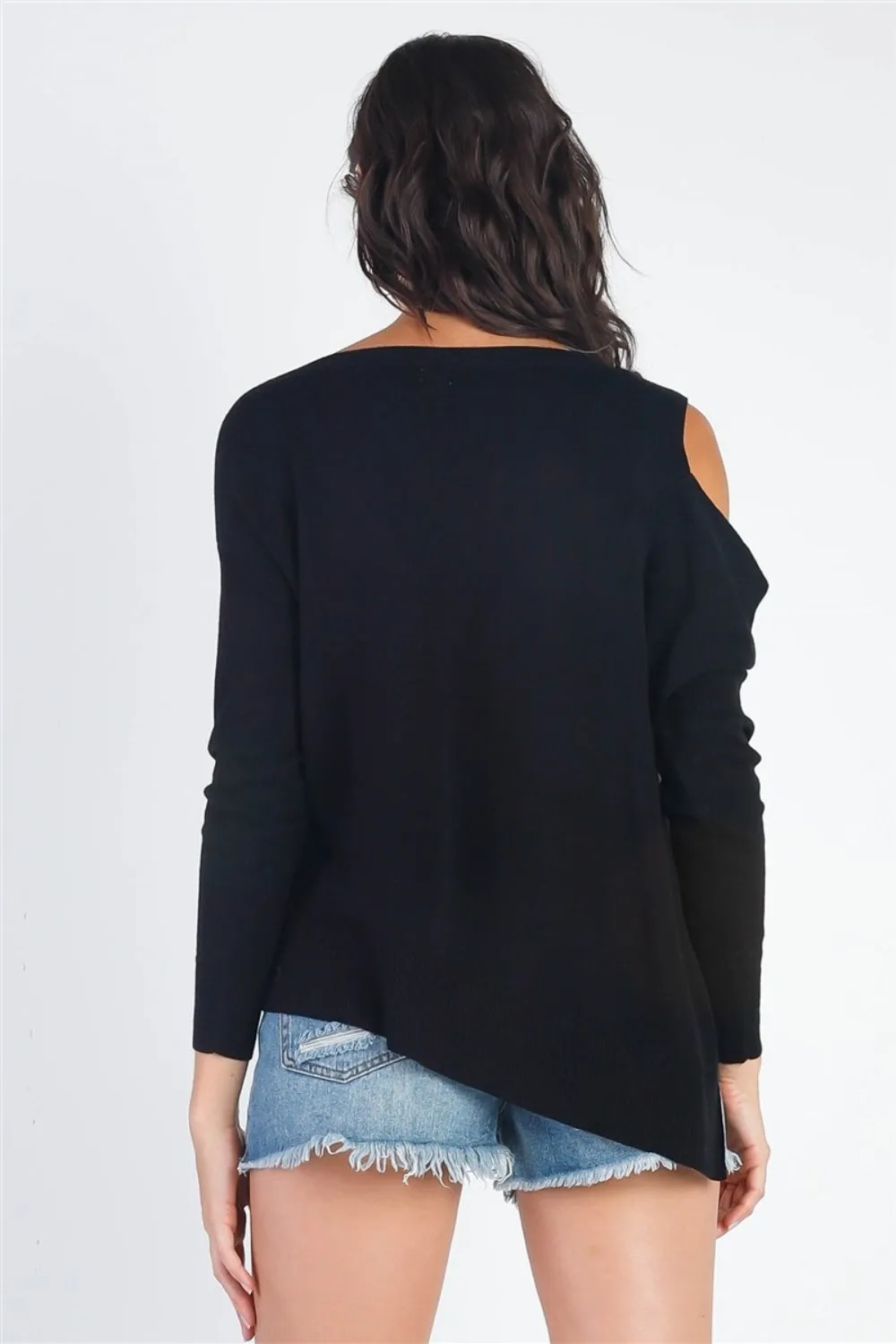 UNIQ Cold Shoulder Long Sleeve Knit Top sold by Charming Charlie product image thumbnail 2