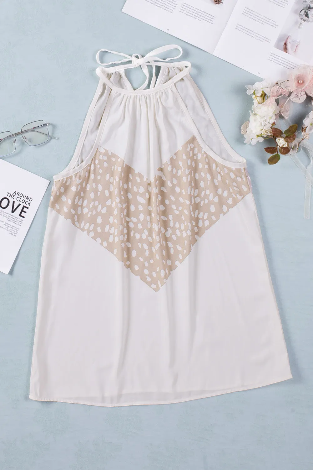 Contrast Round Neck Tie Back Sleeveless Top sold by Charming Charlie product image thumbnail 4