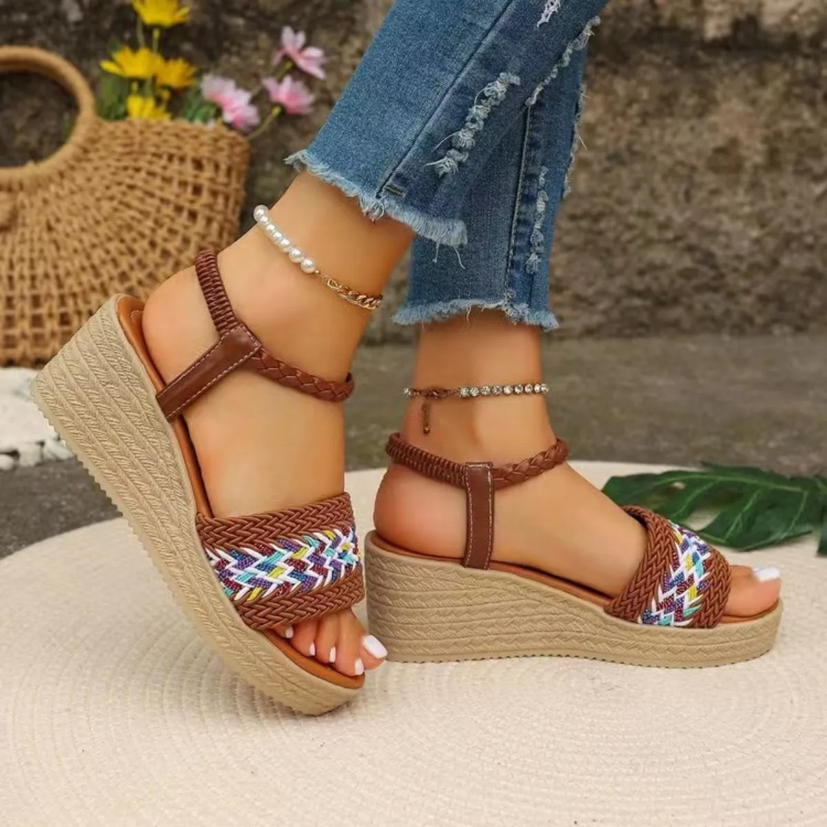 Open Toe Wedge Woven Sandals sold by Charming Charlie product image thumbnail 2