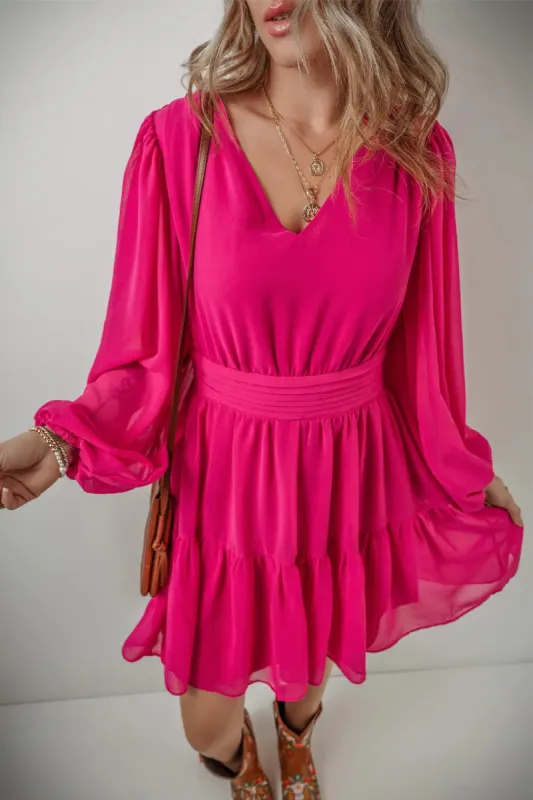 V-Neck Long Sleeve Mini Dress sold by Charming Charlie