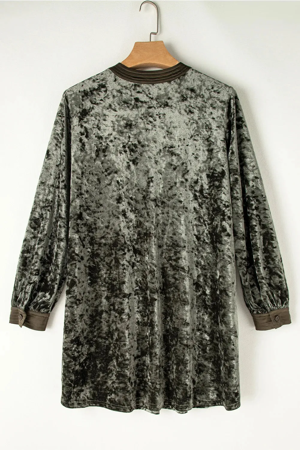 Velvet Notched Long Sleeve Mini Dress sold by Charming Charlie product image thumbnail 4