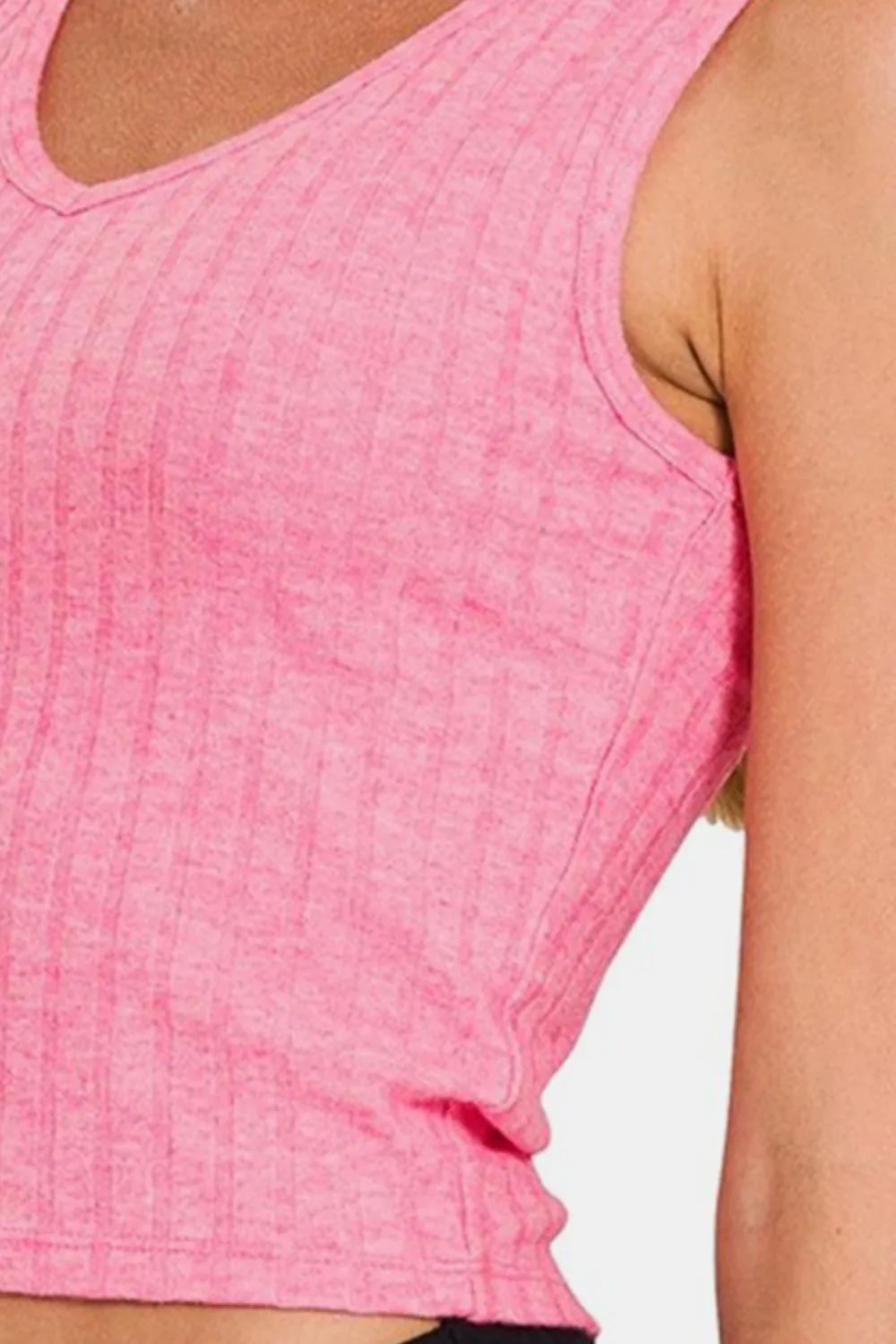 Zenana Ribbed Cropped Tank sold by Charming Charlie product image thumbnail 3