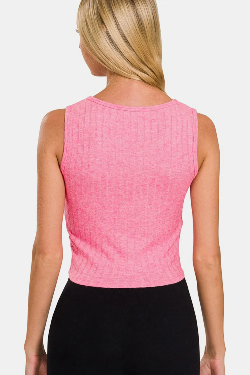 Zenana Ribbed Cropped Tank sold by Charming Charlie product image thumbnail 2