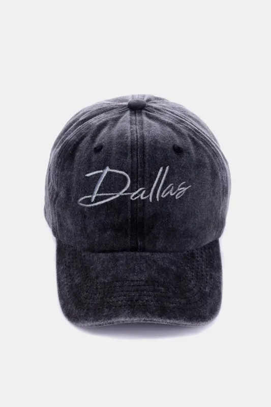 Zenana Washed DALLAS Embroidered Baseball Cap sold by Charming Charlie