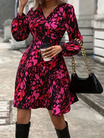 Printed Surplice Long Sleeve Dress sold by Charming Charlie product image thumbnail 3