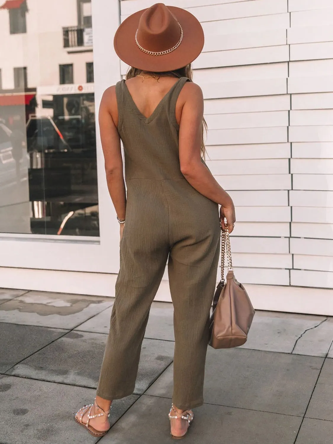 Full Size Scoop Neck Wide Strap Jumpsuit sold by Charming Charlie product image thumbnail 2