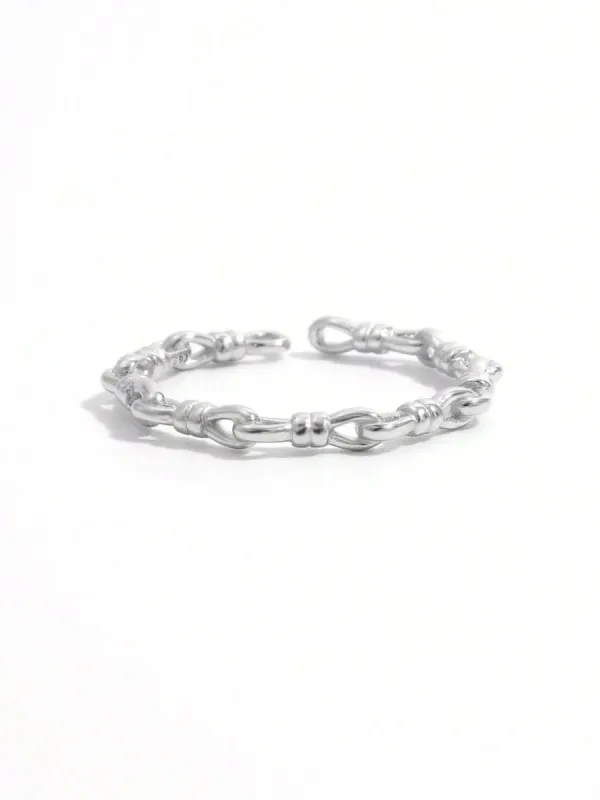 925 Sterling Silver Knot Shape Open Ring sold by Charming Charlie
