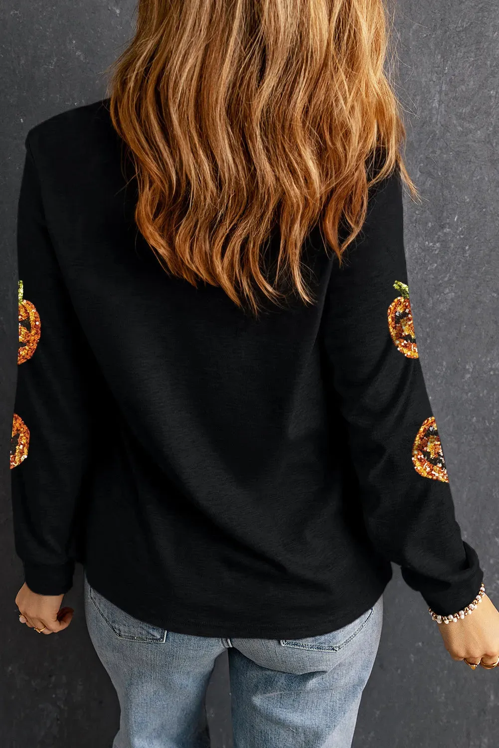 Sequin Pumpkin Round Neck Long Sleeve Top sold by Charming Charlie product image thumbnail 3