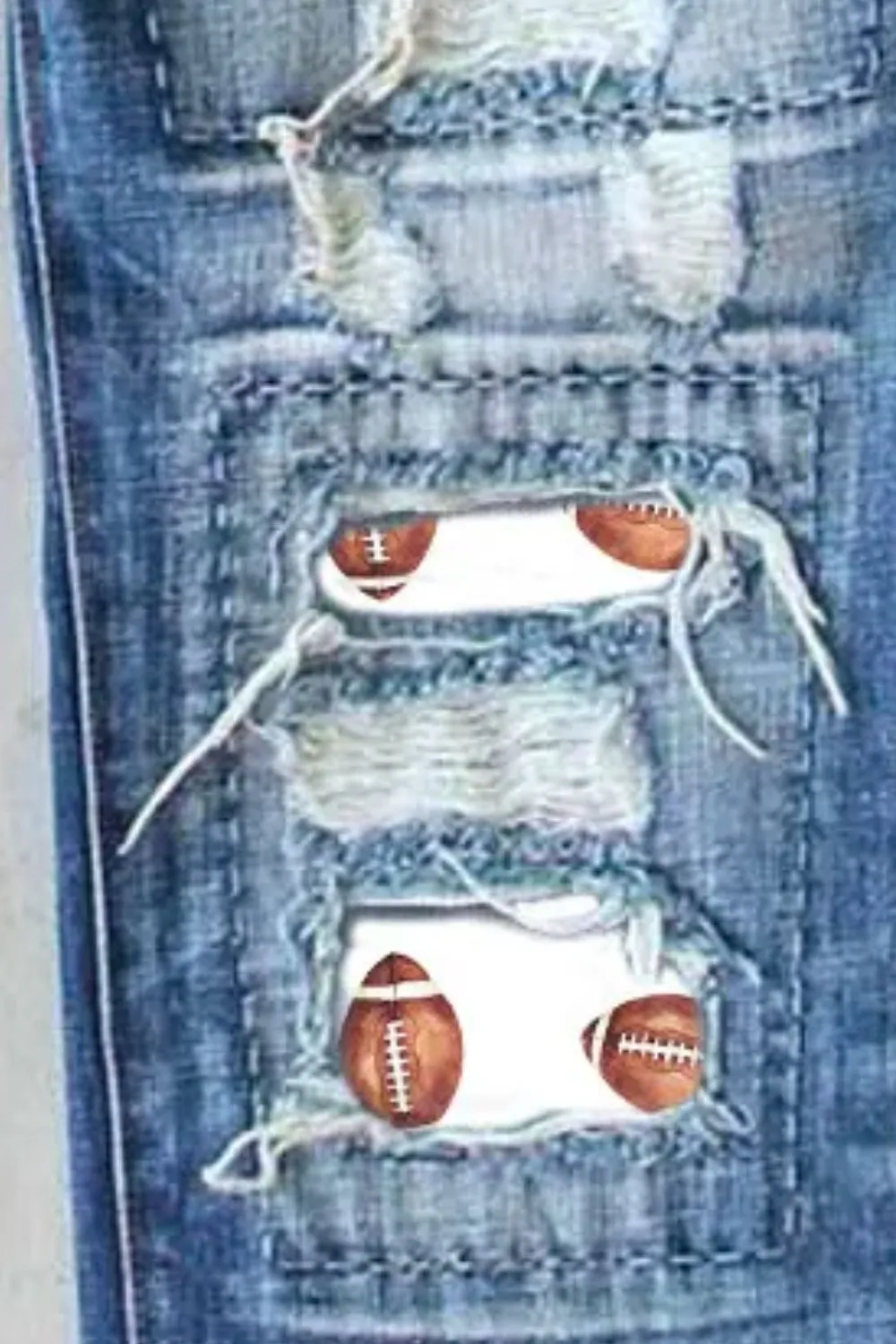 Distressed Football Straight Jeans sold by Charming Charlie product image thumbnail 3