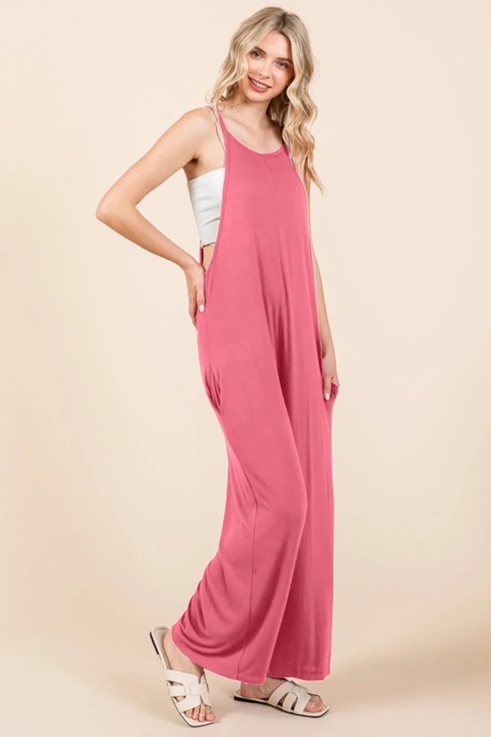 Culture Code Full Size Sleeveless Wide Leg Jumpsuit with Pockets sold by Charming Charlie product image thumbnail 3