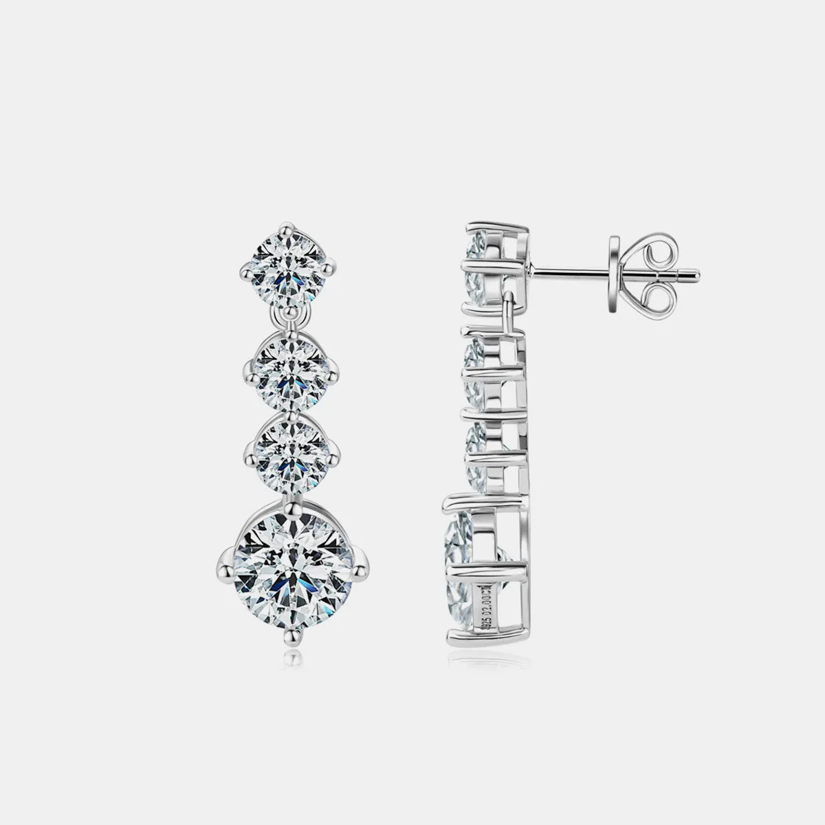 4 Carat Moissanite 925 Sterling Silver Earrings sold by Charming Charlie product image thumbnail 3