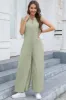 Half Button Wide Leg Jumpsuit with Pockets sold by Charming Charlie