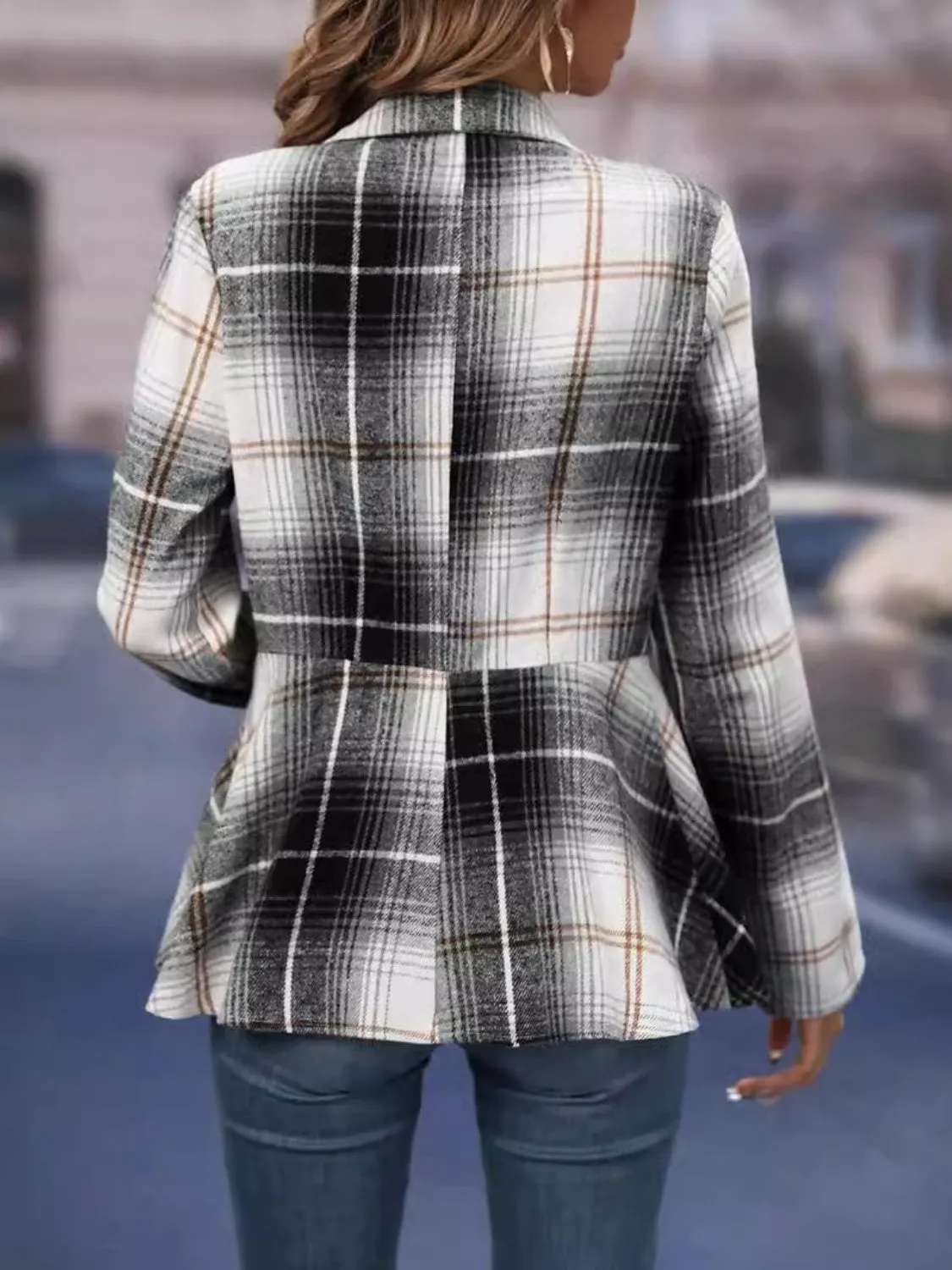Plaid Button Up Long Sleeve Jacket sold by Charming Charlie product image thumbnail 2