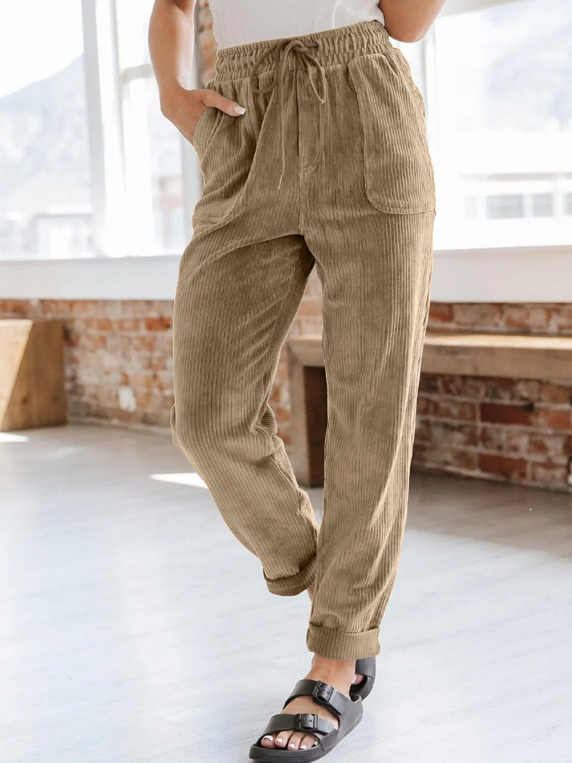 Drawstring Pants with Pockets sold by Charming Charlie