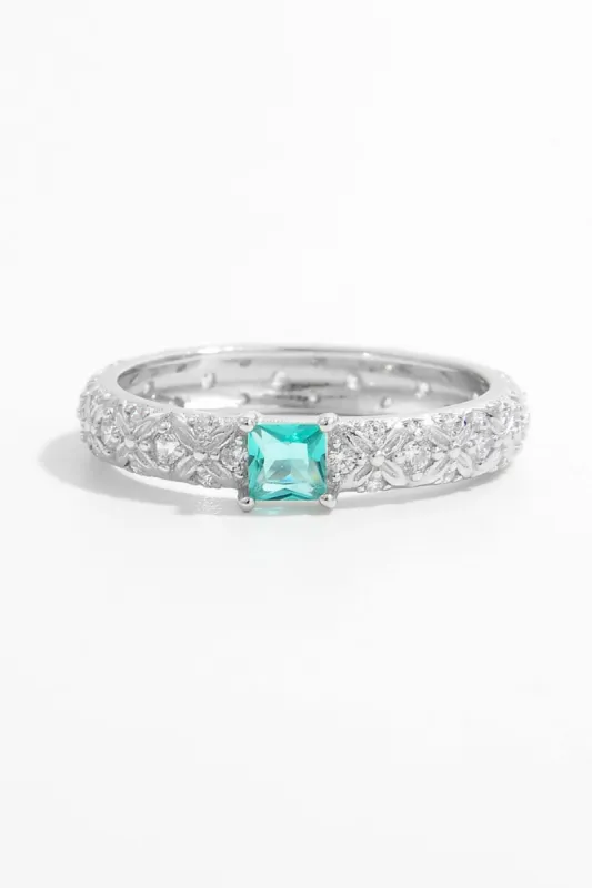 925 Sterling Silver Square Zircon Ring sold by Charming Charlie