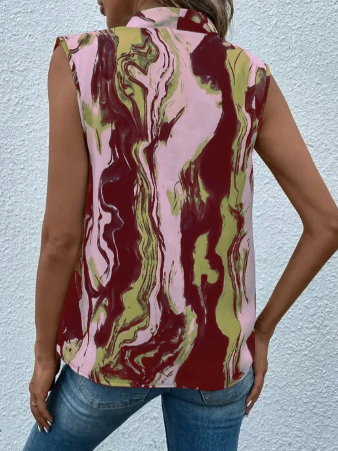 Full Size Printed Button Up Tank sold by Charming Charlie product image thumbnail 5