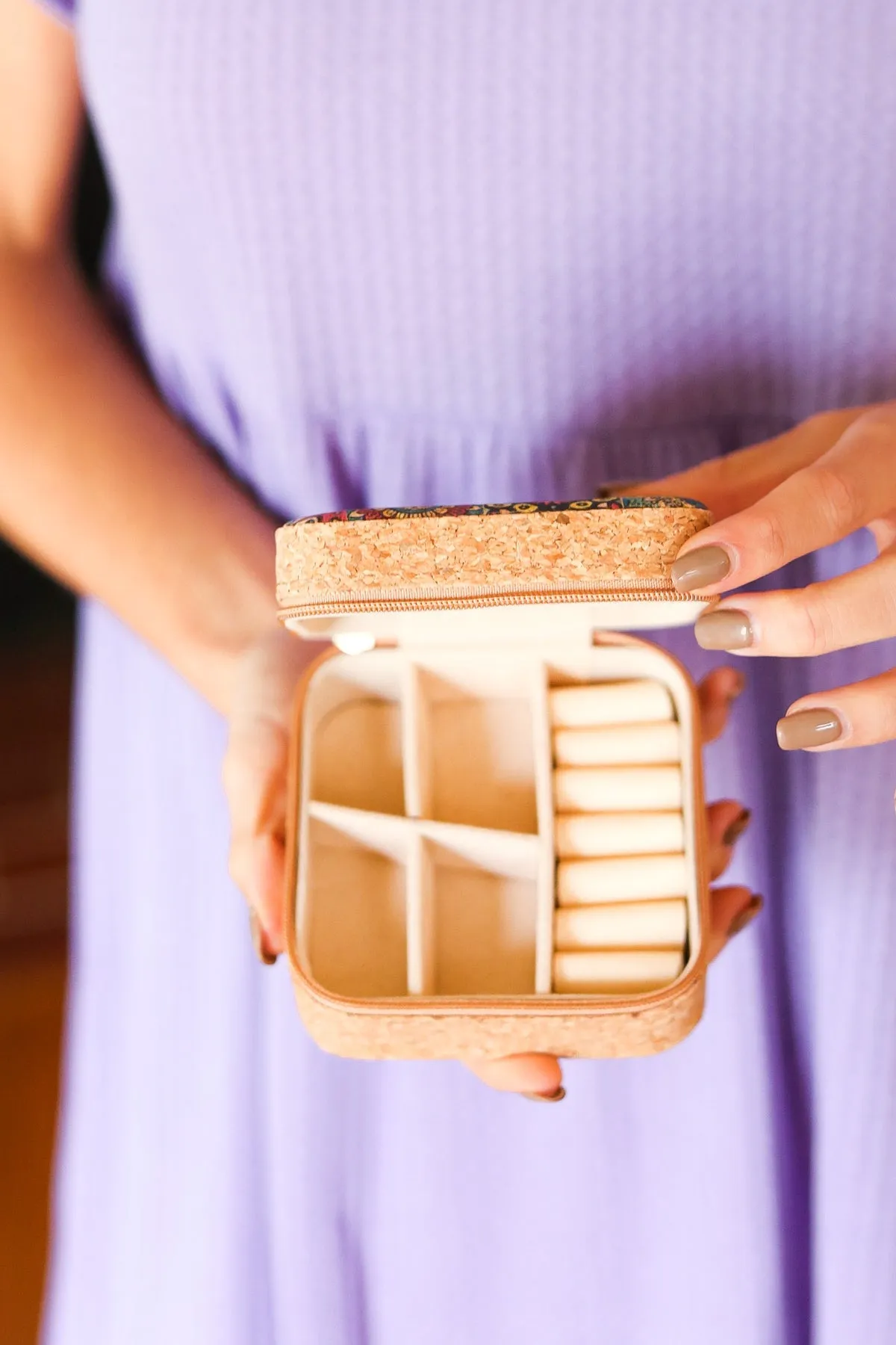 Mandala Patchwork & Cork Travel Jewelry Box sold by Charming Charlie product image thumbnail 2