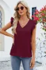 Ruffled V-Neck Cap Sleeve Blouse sold by Charming Charlie