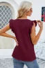 Ruffled V-Neck Cap Sleeve Blouse sold by Charming Charlie