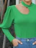 Cutout Mock Neck Long Sleeve T-Shirt sold by Charming Charlie