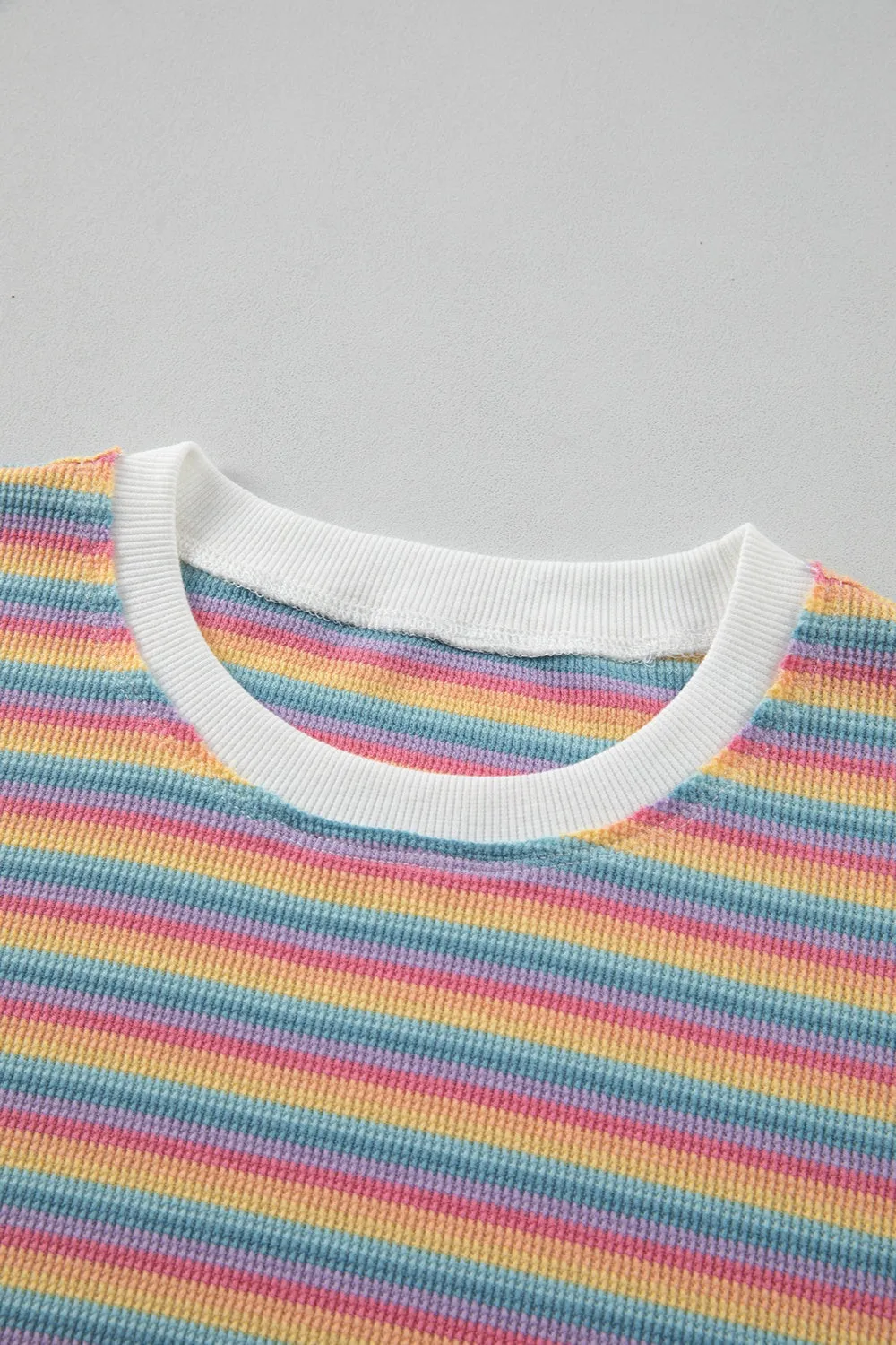 Striped Round Neck Top and Shorts Set sold by Charming Charlie product image thumbnail 3