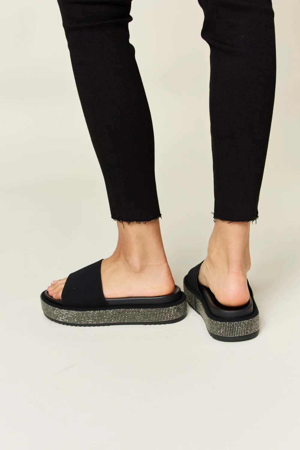 Forever Link Open Toe Rhinestone Platform Sandals sold by Charming Charlie product image thumbnail 3