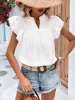 Ruffled Notched Cap Sleeve Blouse sold by Charming Charlie