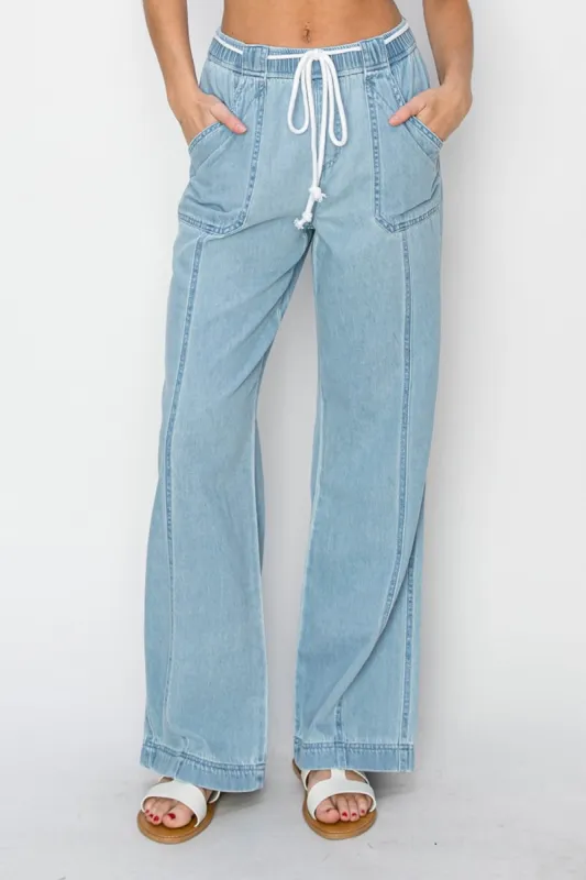 RISEN High Rise Straight Jeans sold by Charming Charlie