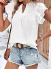 Ruffled Notched Cap Sleeve Blouse sold by Charming Charlie