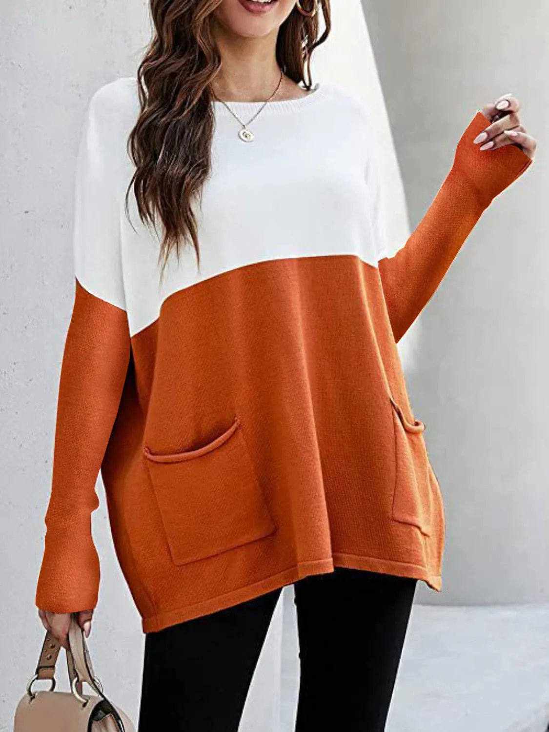 Contrast Boat Neck Long Sleeve T-Shirt sold by Charming Charlie product image thumbnail 3