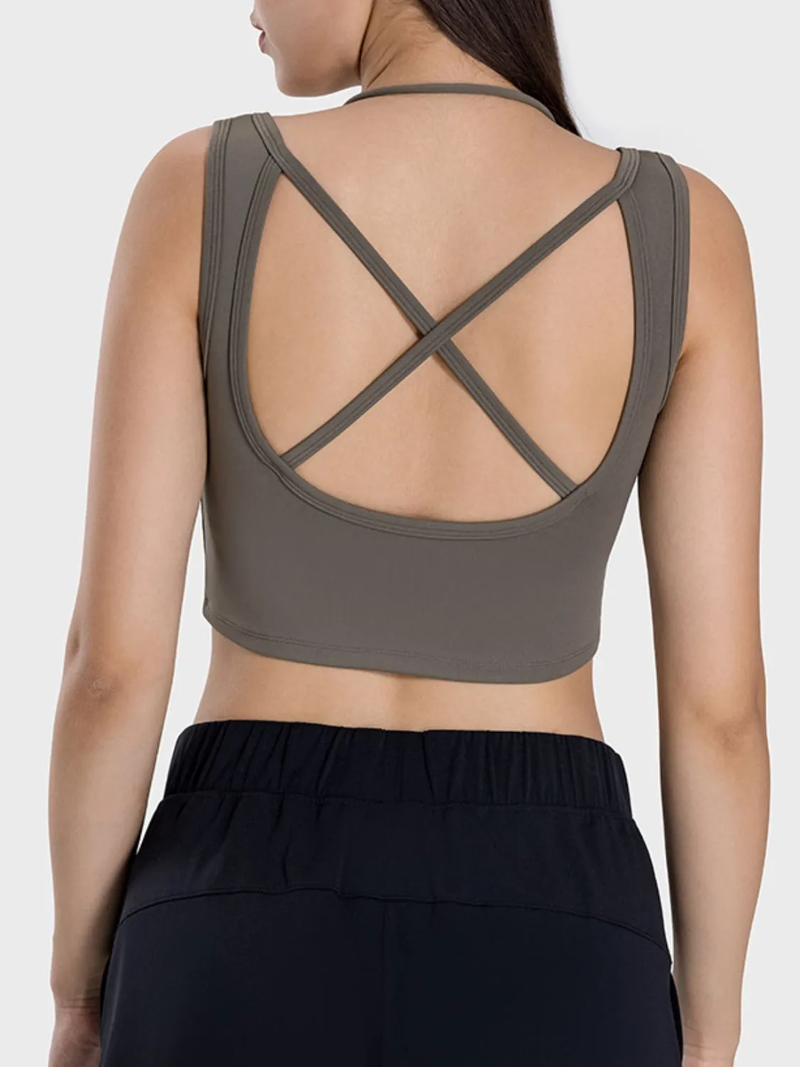 Crisscross Square Neck Active Tank sold by Charming Charlie product image thumbnail 3