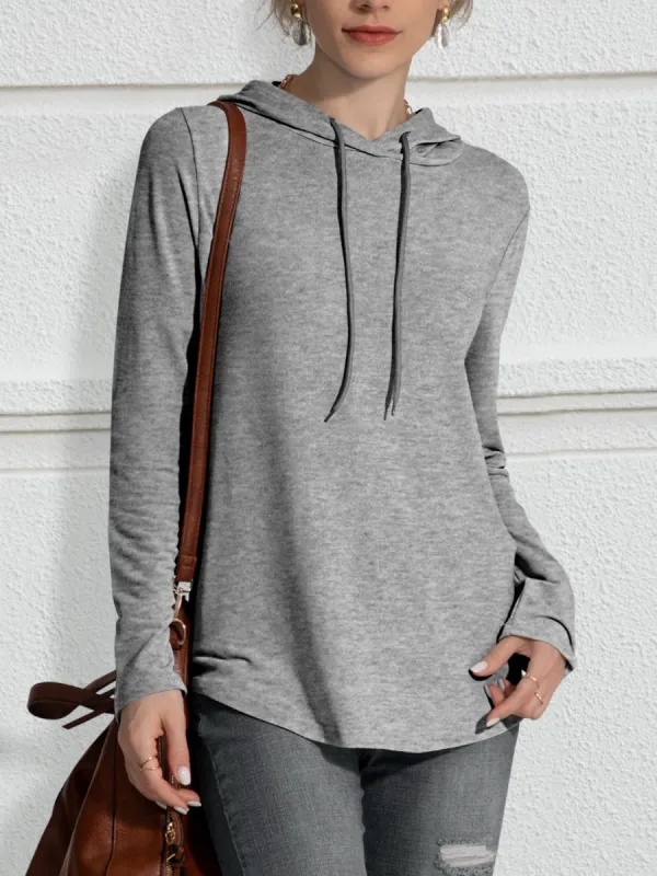 Drawstring Long Sleeve Hoodie sold by Charming Charlie