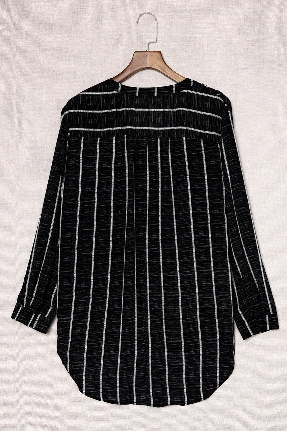 Striped Notched Long Sleeve Shirt sold by Charming Charlie product image thumbnail 5