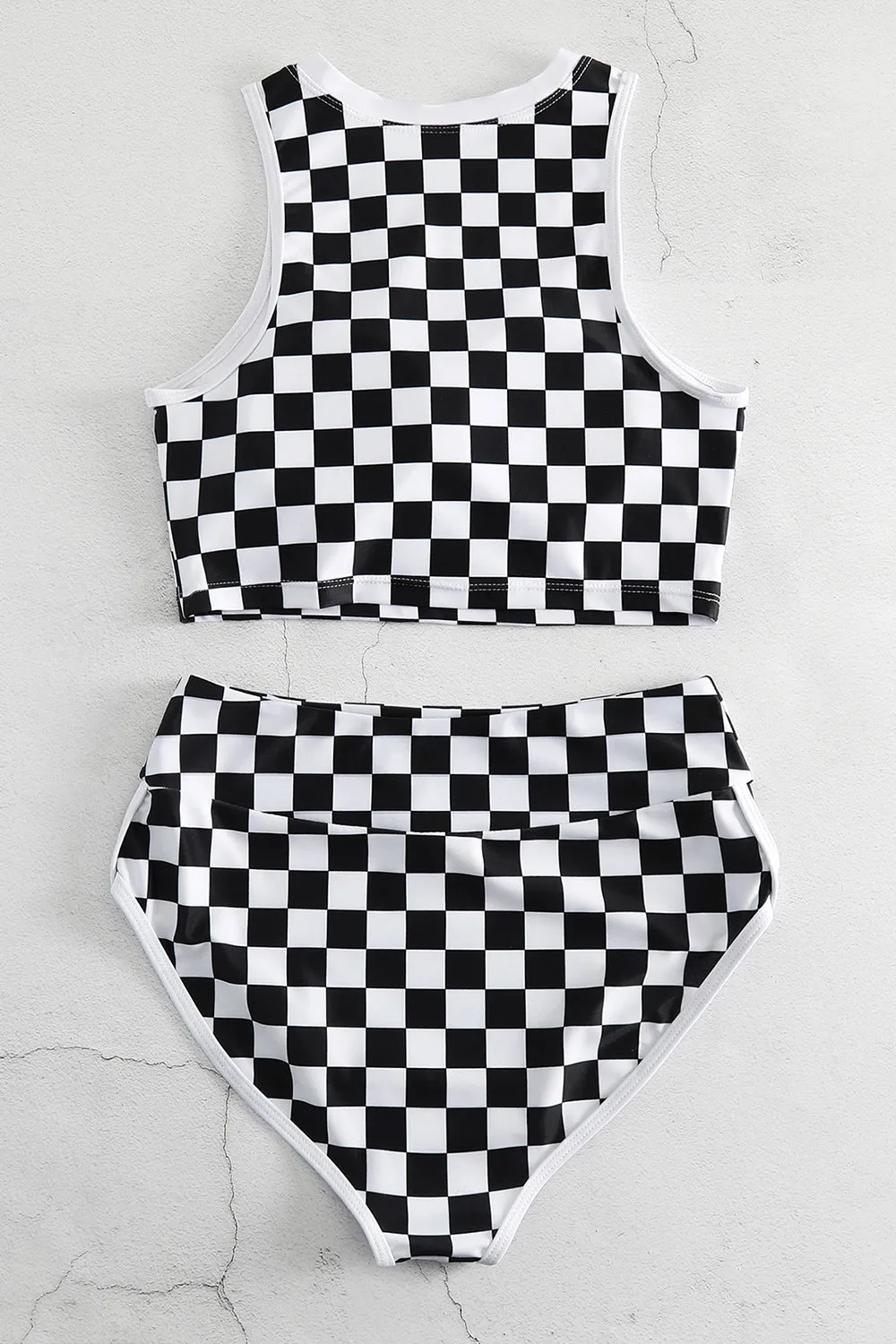 Checkered Wide Strap Two-Piece Swim Set sold by Charming Charlie product image thumbnail 4