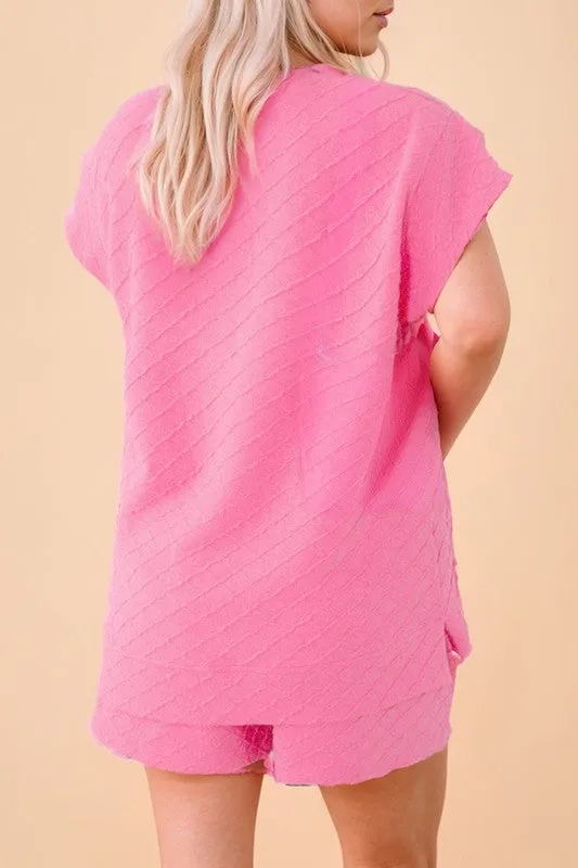 Checkered Textured Tee and Drawstring Shorts sold by Charming Charlie product image thumbnail 4